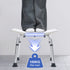 Shower Chair Stable Non-Slip Bath Seat 37-52cm Height Adjustable with Shower Holder and Armrest for Elderly Medical Disabled Safety Bathroom Max Load 100kg