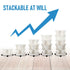 5 Tier Stackable Planter Pots Vertical Garden Stacking Space Saving High Yield Ideal for Herbs Flower Plants Veggies With Wheel White 37cm Width
