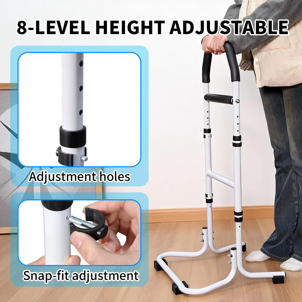 Mobility Standing Aid Aluminium Alloy Handrail Adjustable Height with Non-Slip Base for Seniors and Pregnant Women Couch Assistance Bearing Capacity 100kg
