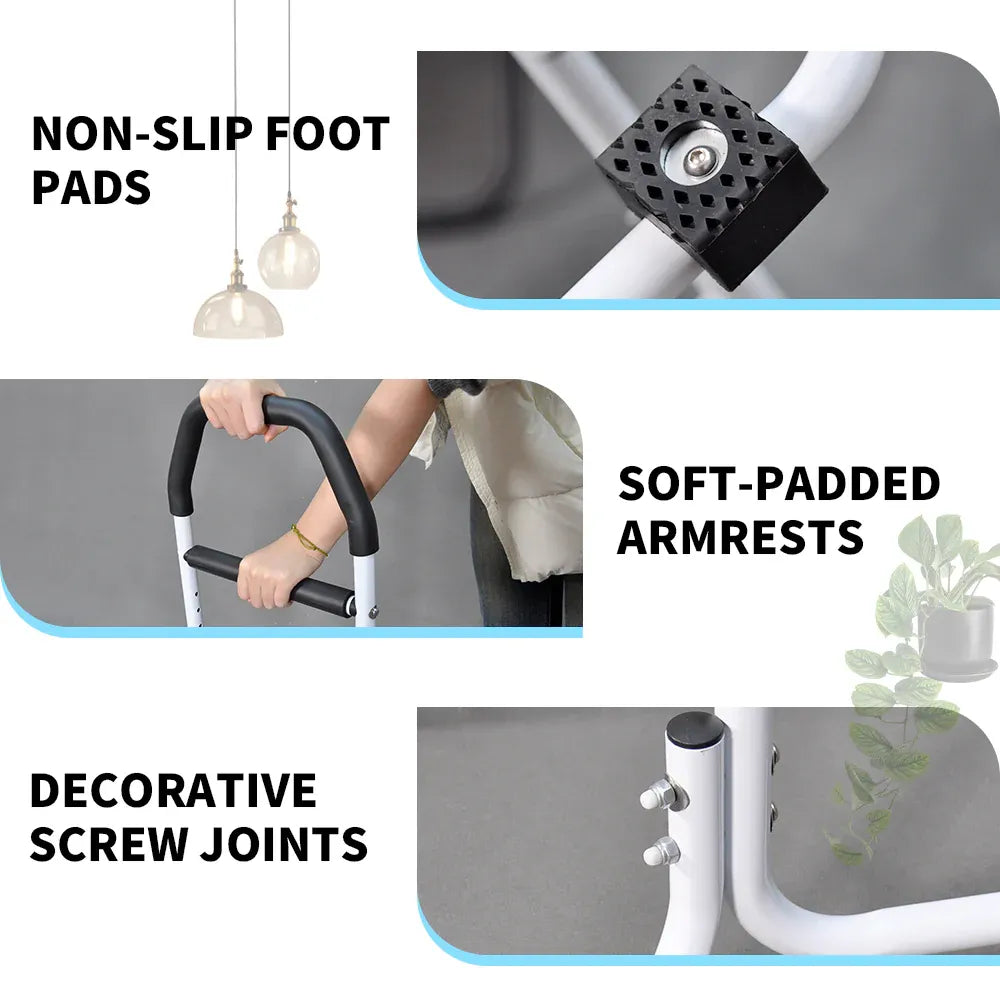 Mobility Standing Aid Aluminium Alloy Handrail Adjustable Height with Non-Slip Base for Seniors and Pregnant Women Couch Assistance Bearing Capacity 100kg