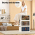 Foldable Storage Cabinet Stackable Bins Household Plastic Closet Multi-purpose Organizer Doors and Top Lid 2 Way Opening with 360 Degree Rotatable Wheels