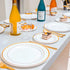 175pcs Food-Grade Wedding Event Banquet Disposable Tableware Dinnerware Gold-Edged Plastic Cutlery Pack of 25 Dining Sets Plates Cutlery Napkins