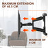 Telescopic Swivel and Tilt TV Monitor Wall Mount Bracket Load up to 85kg Full Motion Long Arm Bracket Max 48.5cm Extension For Most 32-80 inch Flat TVs