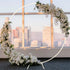 2M White Wedding Hoop Arch Metal Flower Ring Display Frame Balloon Circle Rack Backdrop for Wedding Birthday Party Garden Ceremony Decoration