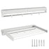 Wall Mounted Drying Rack Clothes Airer Space Saver Folding Dryer Bearing Capacity 12KG Foldable Rail With Hooks Indoor Outdoor Balcony Laundry White