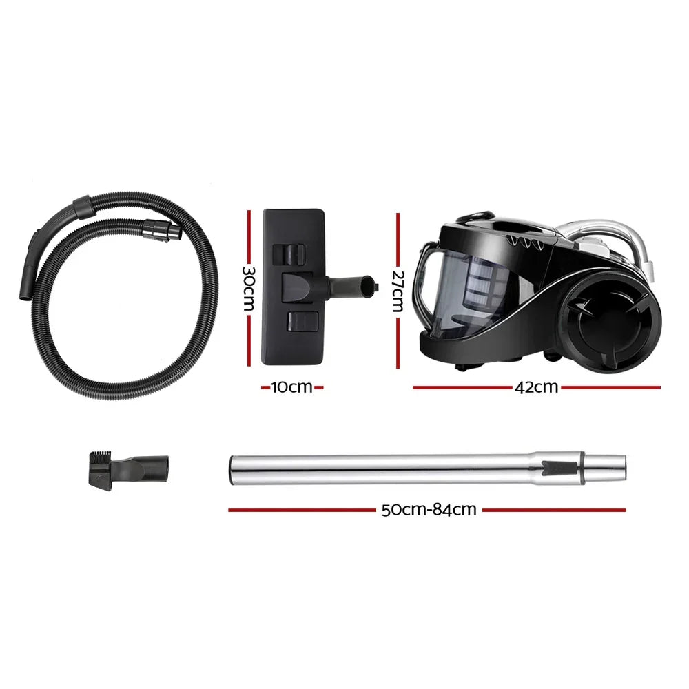 Bagless Vacuum Cleaner 2200W Multi-Cyclonic HEPA Filter 4L Black