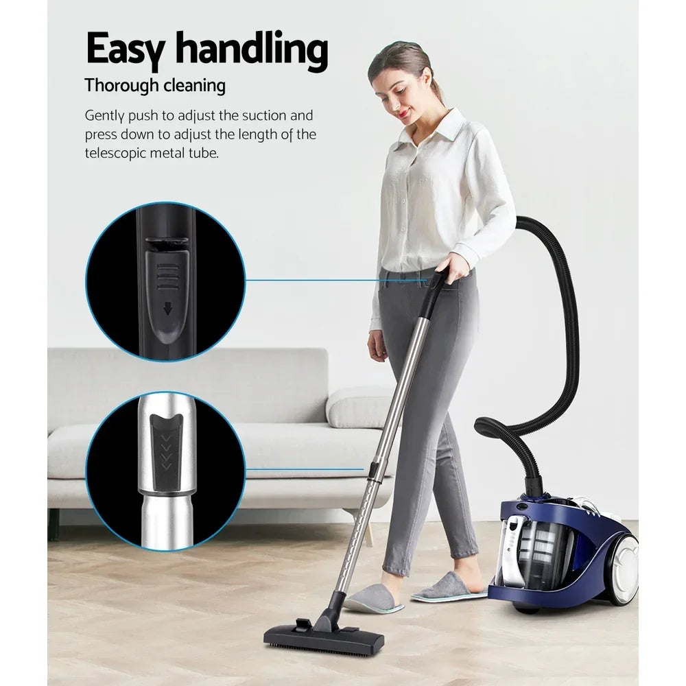 Bagless Vacuum Cleaner 2200W Multi-Cyclonic HEPA Filter 4L Blue