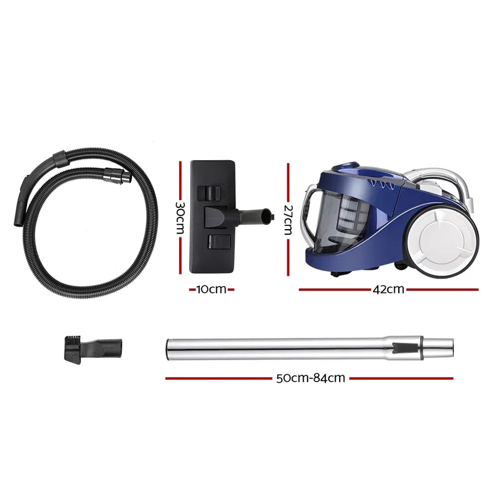 Bagless Vacuum Cleaner 2200W Multi-Cyclonic HEPA Filter 4L Blue