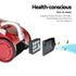 Bagless Vacuum Cleaner 2200W Multi-Cyclonic HEPA Filter 4L Red