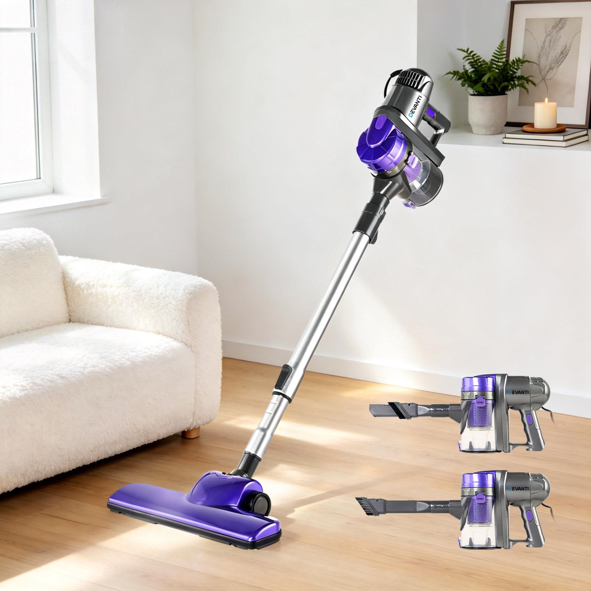 450W Corded Handstick Vacuum Cleaner 15000Pa Lightweight 2-in-1 Stick