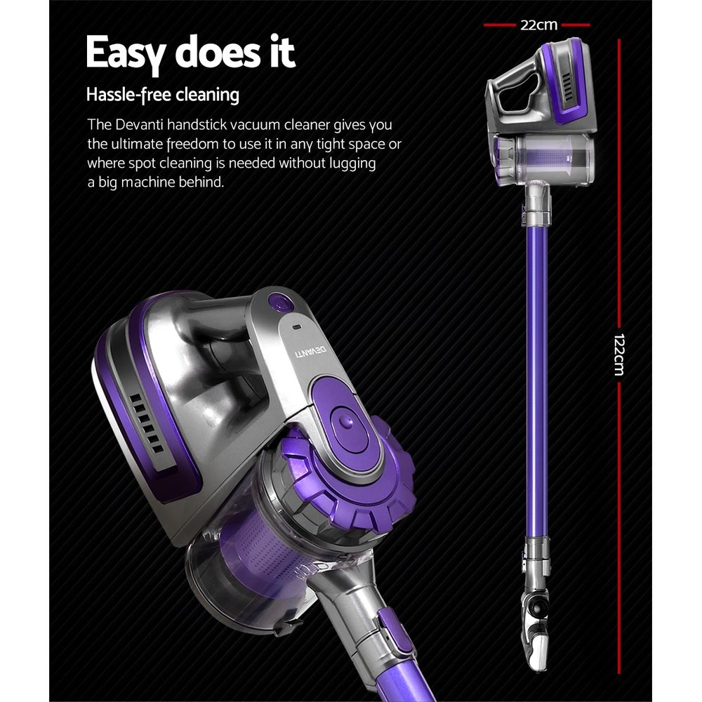 Cordless Handstick Vacuum 150W 8000Pa HEPA Filter 35min Runtime