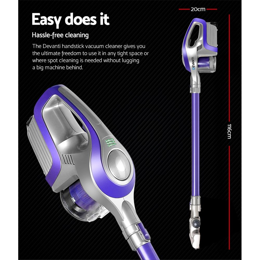 Cordless Stick Vacuum Cleaner 150W 8000Pa Lightweight 2-in-1 Rechargeable