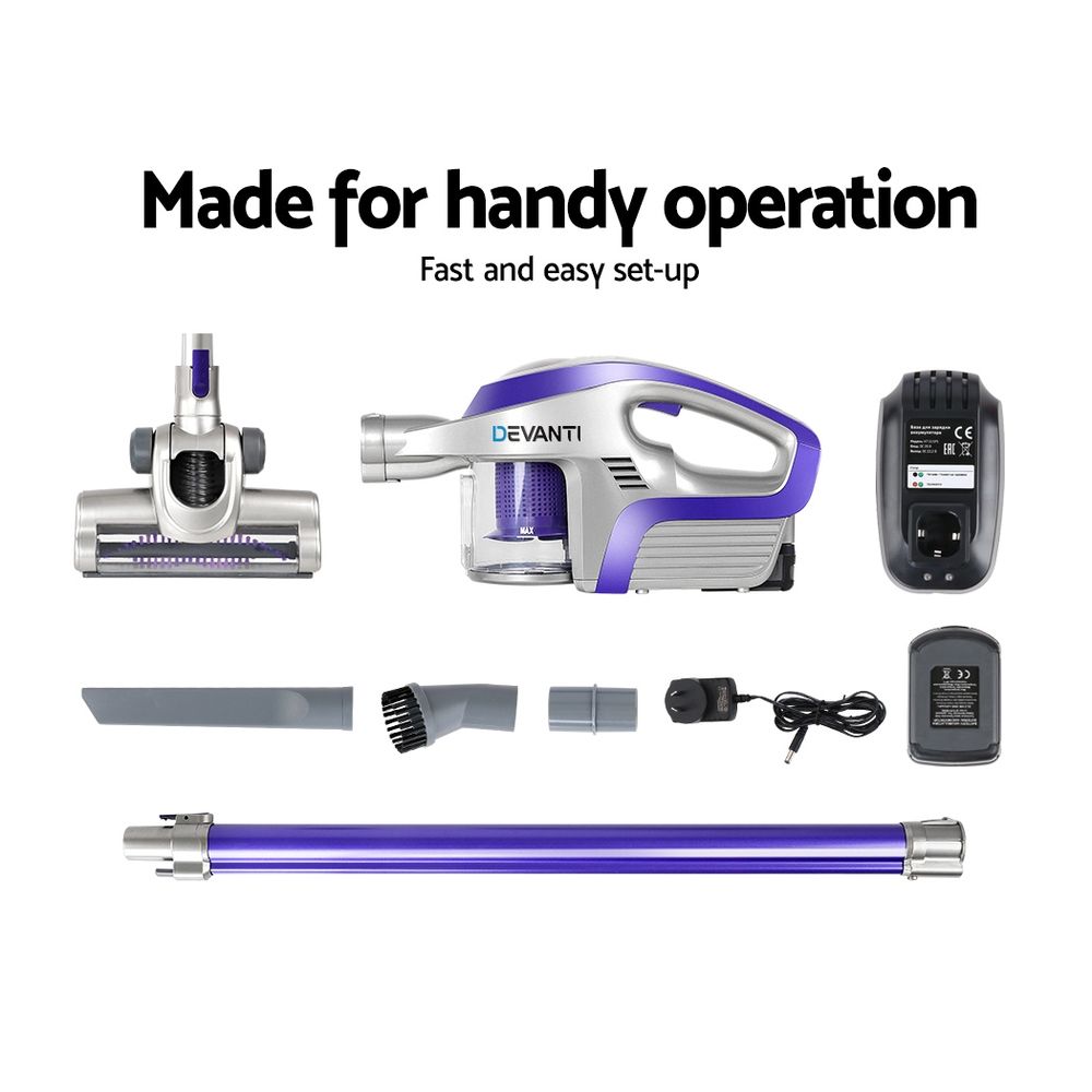 Cordless Stick Vacuum Cleaner 150W 8000Pa Lightweight 2-in-1 Rechargeable