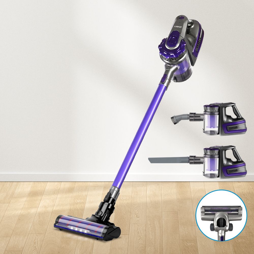 Cordless Handstick Vacuum 150W Motorised Roller HEPA Filter Purple