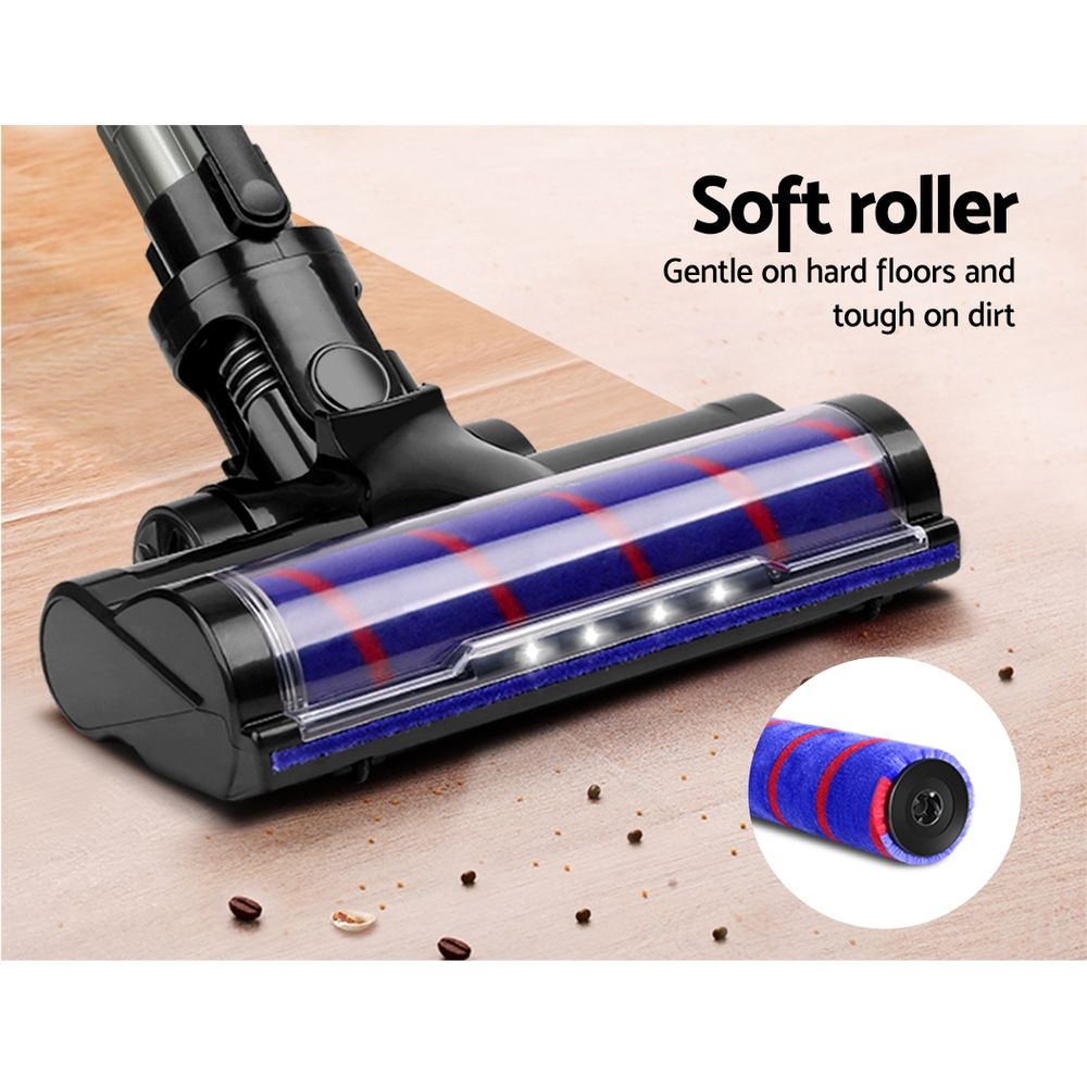Cordless Handstick Vacuum 150W Motorised Roller HEPA Filter Purple