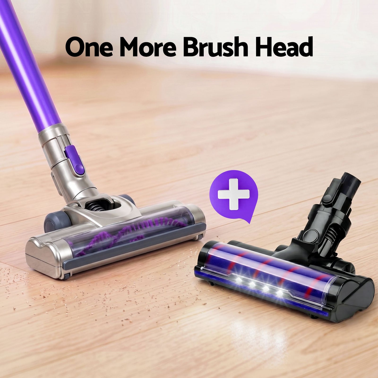 Cordless Stick Vacuum Cleaner 150W HEPA Handheld Purple Grey