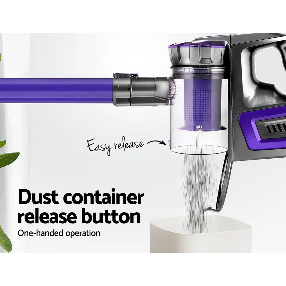 Cordless Handstick Vacuum Cleaner 150W 8000Pa Lightweight HEPA Stick Vacuum