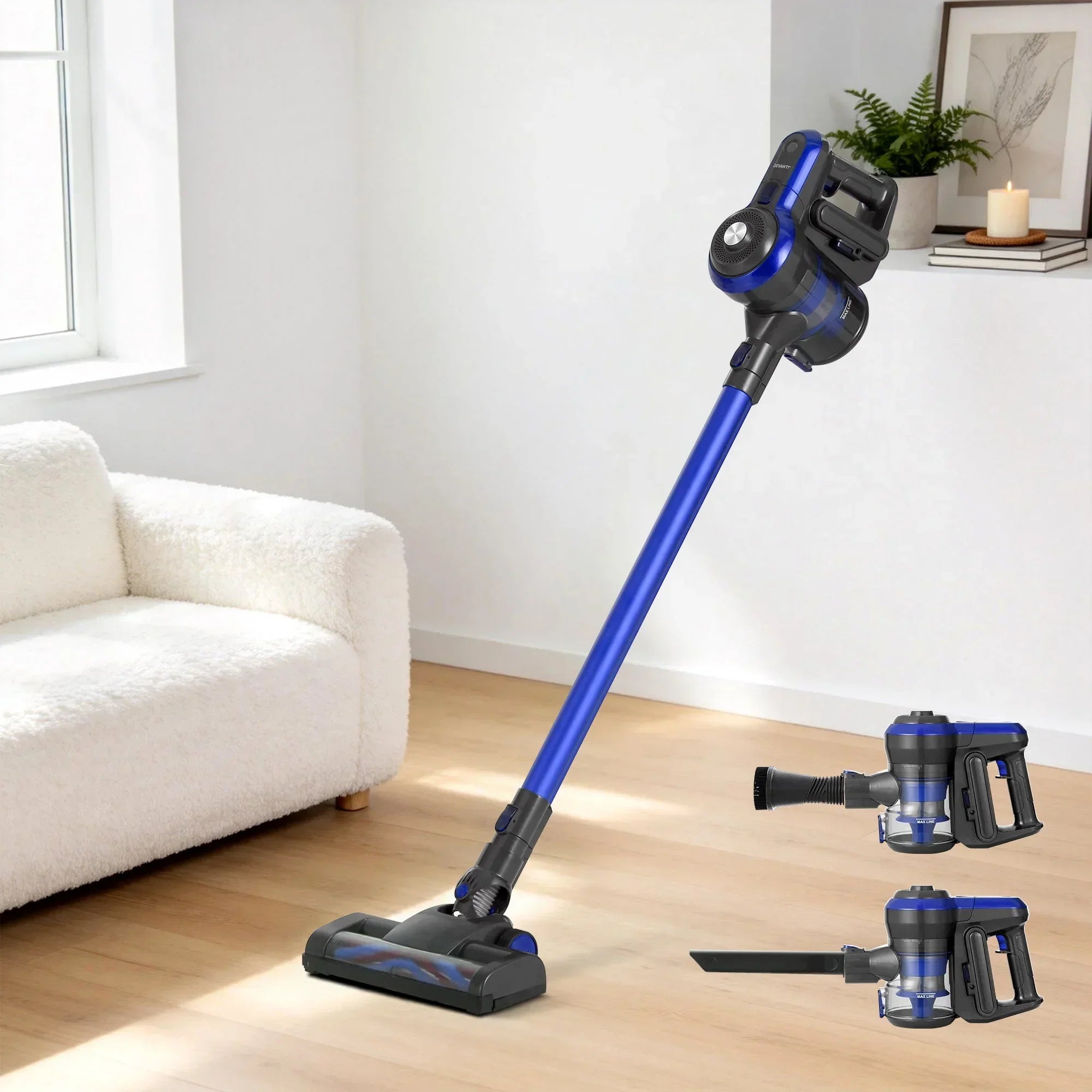 Stick Vacuum Cleaner Brushless Cordless 250W Blue
