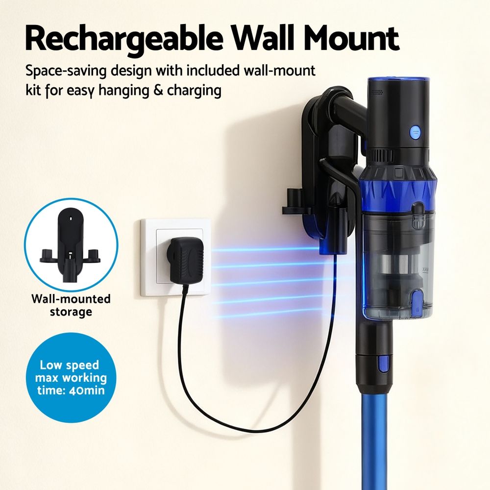 Stick Vacuum Cleaner Brushless Cordless 350W Blue