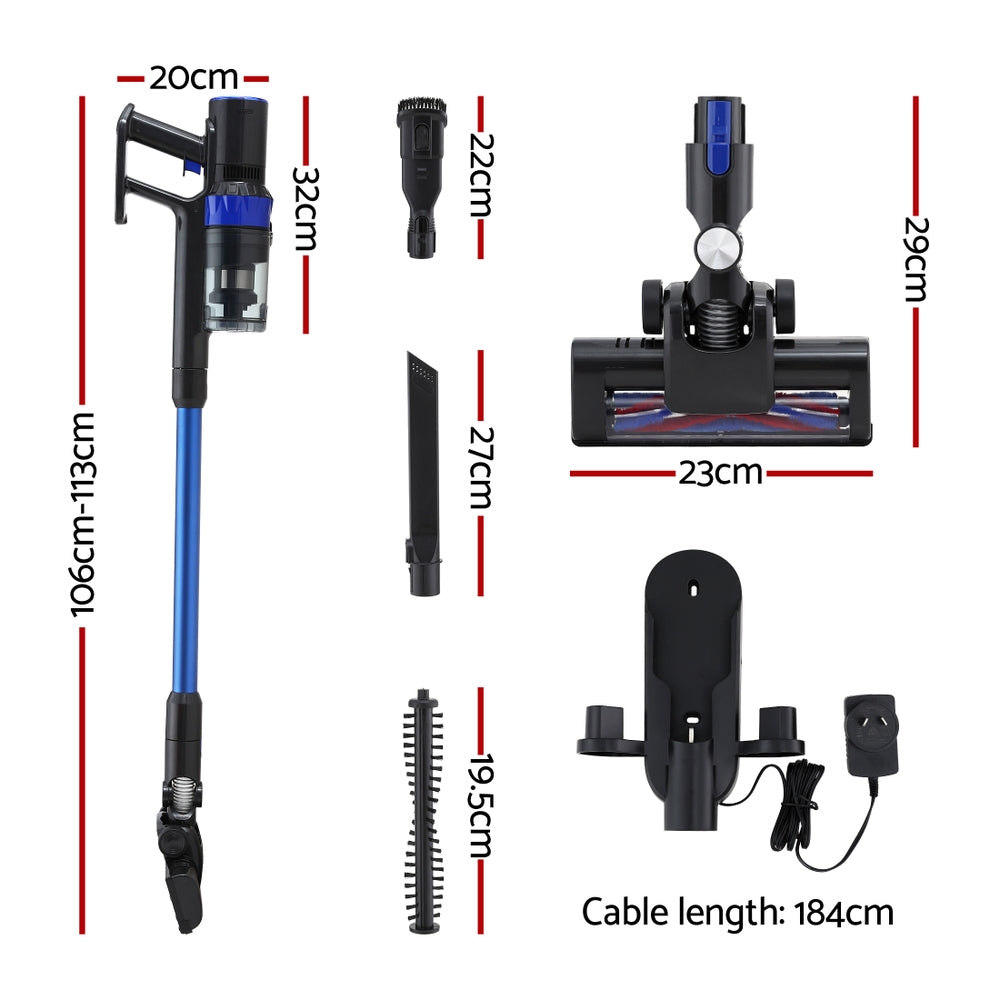 Stick Vacuum Cleaner Brushless Cordless 350W Blue