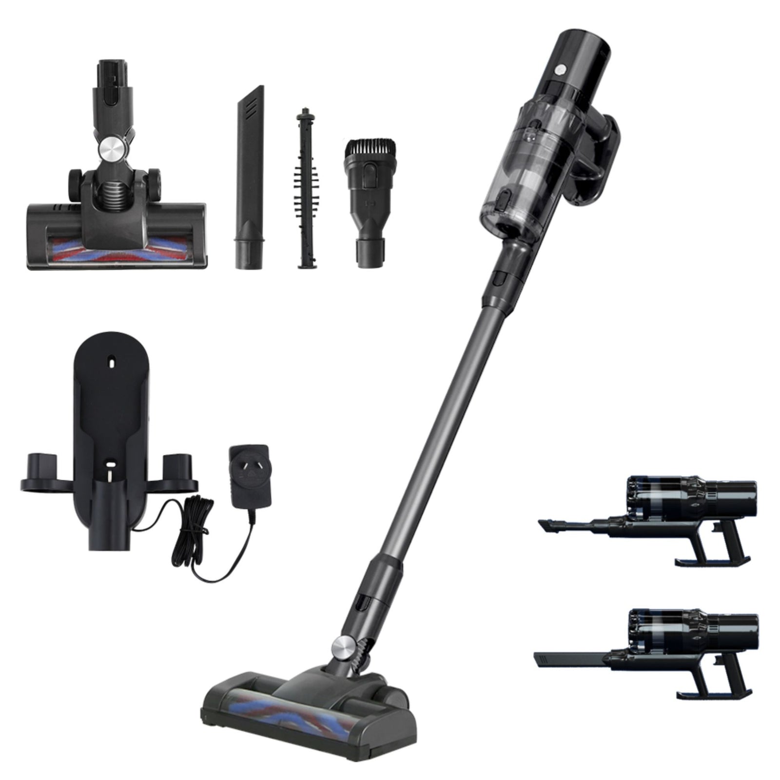 350W Cordless Stick Vacuum Cleaner 22000Pa Brushless HEPA Grey