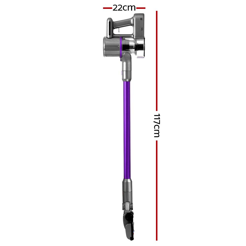 Devanti Cordless Stick Vacuum Cleaner 120W 12000Pa Bagless HEPA Purple