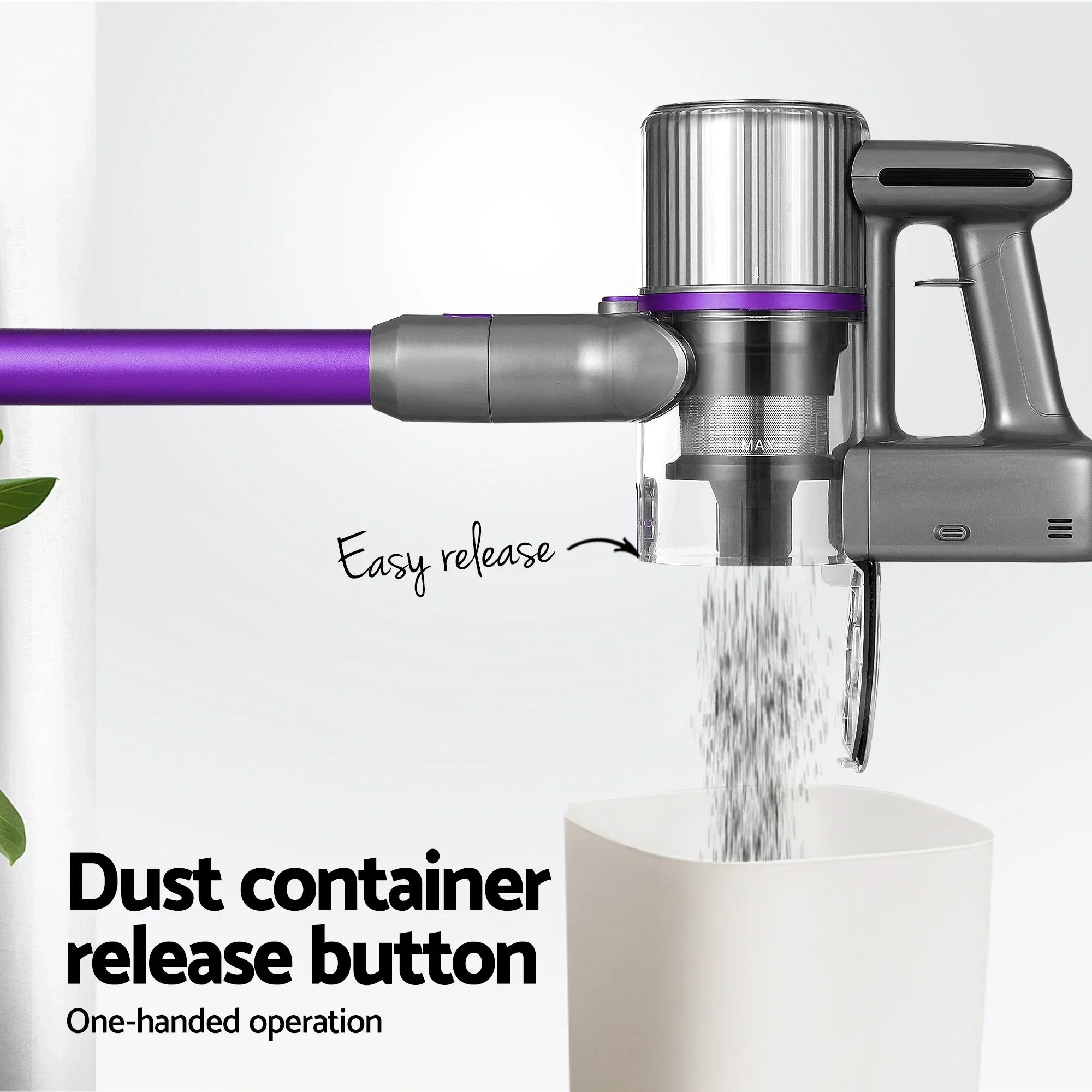 Stick Vacuum Cleaner Bagless Cordless 120W Purple
