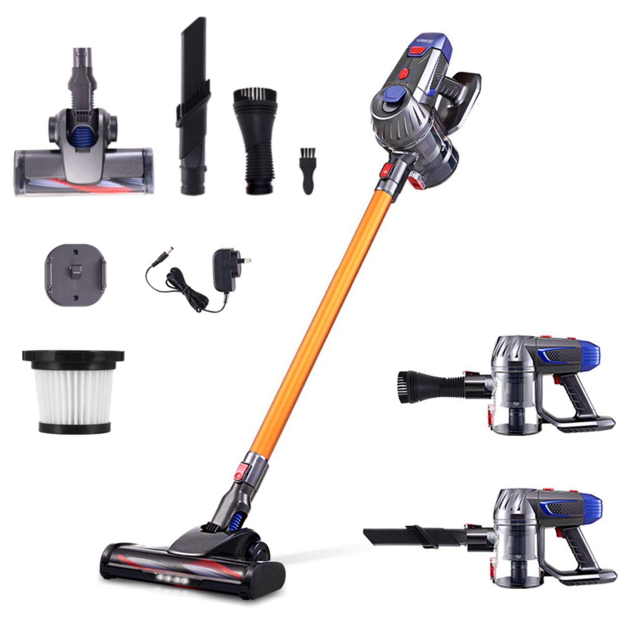 Cordless Handstick Vacuum Cleaner 150W 10000Pa HEPA Gold Grey