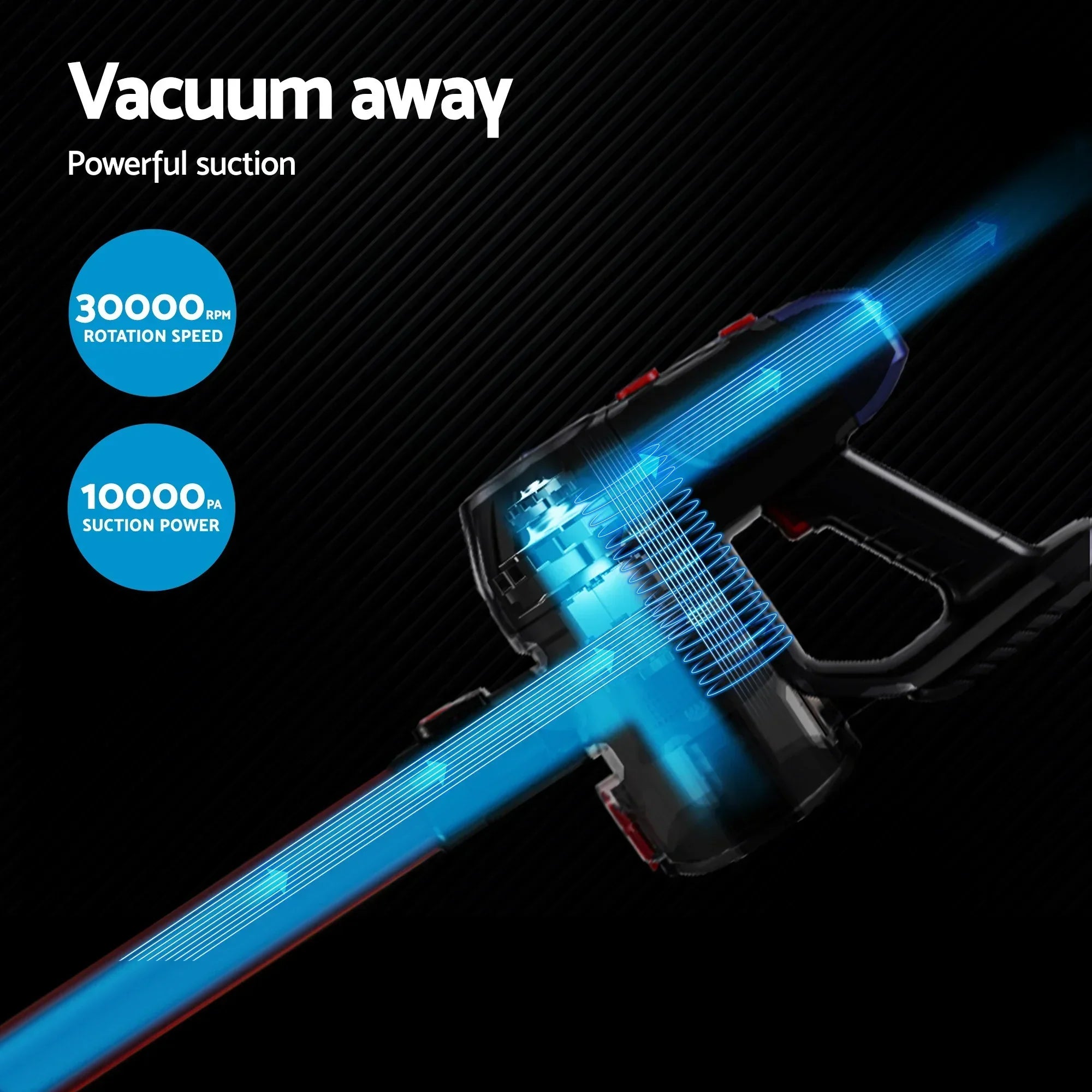 Cordless Handstick Vacuum Cleaner 10000Pa HEPA Lightweight Red