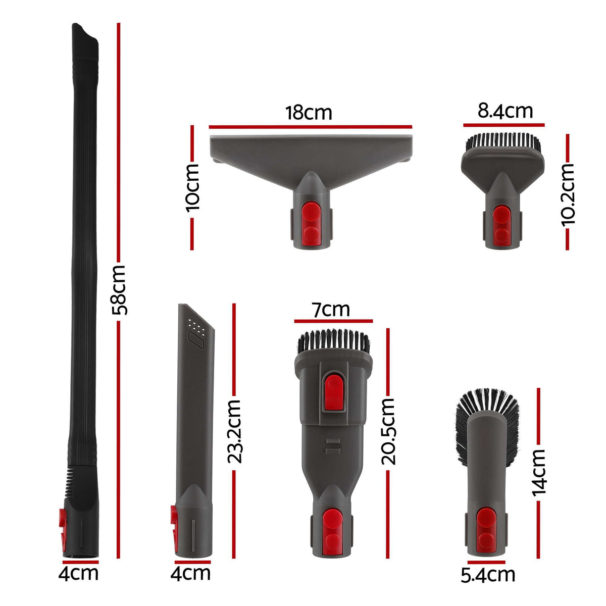 Devanti 6pc Vacuum Attachment Tool Kit for Dyson V5 V7 V8 V10 V11 Crevice Brush