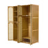 Bamboo Wardrobe Clothes Storage 8 Doors with 7 Shelves