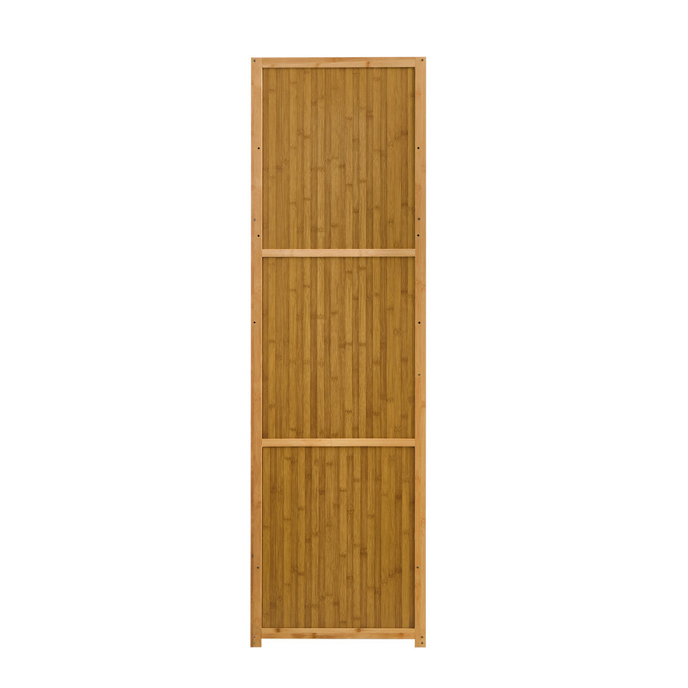 Bamboo Wardrobe Clothes Storage 8 Doors with 7 Shelves