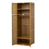 Bamboo Wardrobe 4 Doors Storage Cabinet Hanging Rod Natural