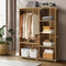 Open Wardrobe Clothes Rack 5 Shelves with Hanging Rail