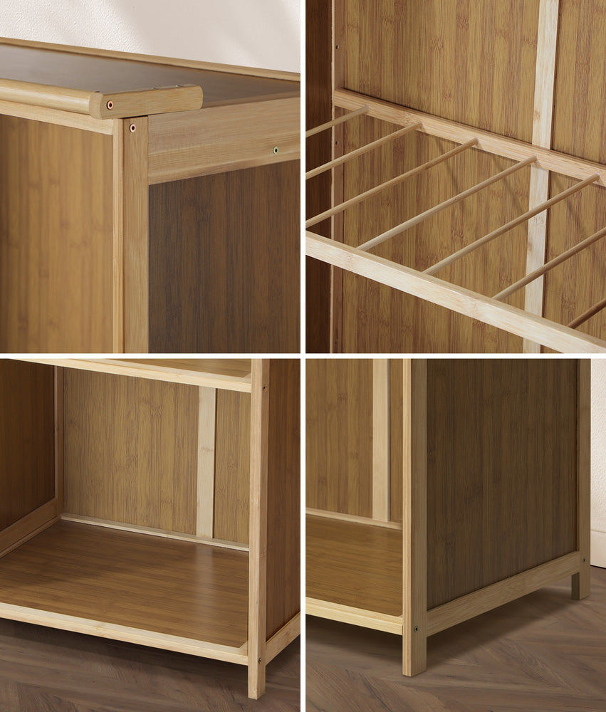 Open Wardrobe Clothes Rack 5 Shelves with Hanging Rail