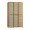 Bamboo Wardrobe – 3‑Door, Hanging Rail, 4 Shelves, Natural