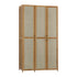 Bamboo Wardrobe – 3‑Door, Hanging Rail, 4 Shelves, Natural