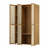 Bamboo Wardrobe – 3‑Door, Hanging Rail, 4 Shelves, Natural