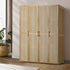 Oikiture Wardrobe Storage Cabinet Large Cupboard 4 Doors 10 Shelves