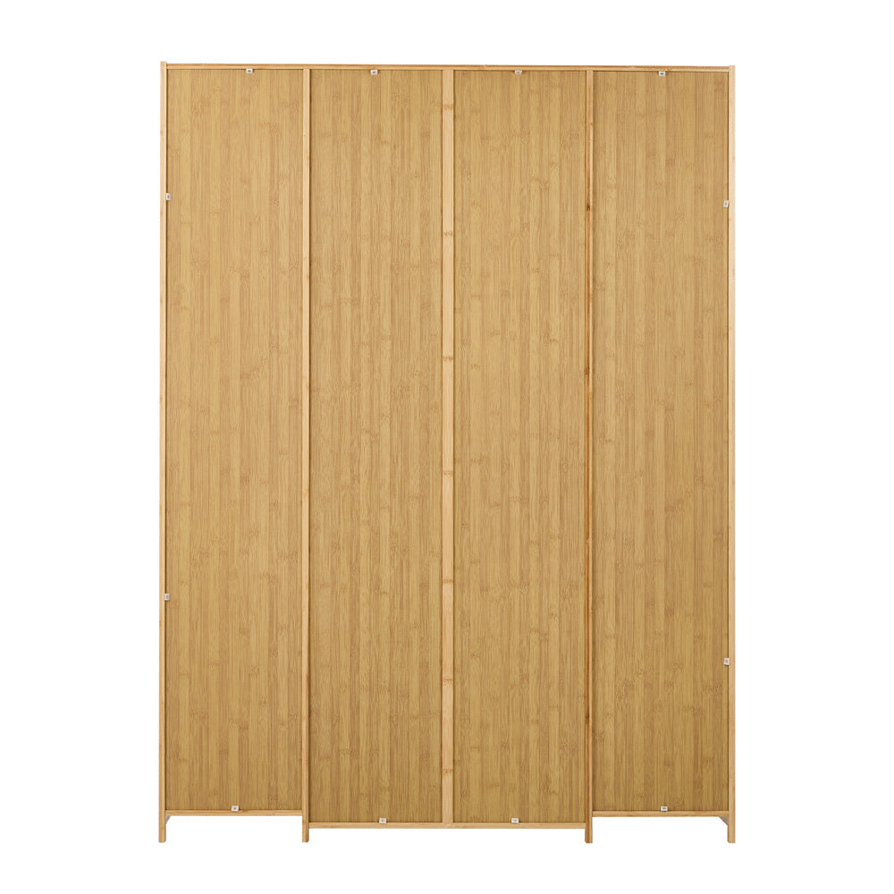Oikiture Wardrobe Storage Cabinet Large Cupboard 4 Doors 10 Shelves