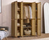 Oikiture Wardrobe Storage Cabinet Large Cupboard 4 Doors 10 Shelves