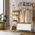 Open Wardrobe with Hanging Rail and Laundry Bag