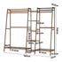 Clothes Rack Open Wardrobe Hanging Rail Bamboo 9 Shelves