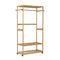 Bamboo Clothes Rack – Open Wardrobe with Shelves & Wheels 84×167cm