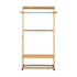 Bamboo Clothes Rack – Open Wardrobe with Shelves & Wheels 84×167cm