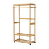 Bamboo Clothes Rack – Open Wardrobe with Shelves & Wheels 84×167cm