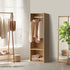 Open Wardrobe 2 Shelves Hanging Rail Natural