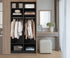 Open Wardrobe Shelf Unit 3 Shelves Hanging Rail Black