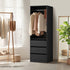 Open Wardrobe Shelf Unit 3 Drawers Hanging Rail Black