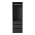 Open Wardrobe Shelf Unit 3 Drawers Hanging Rail Black